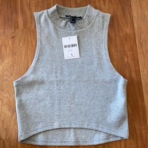 grey crop top. new with tags.